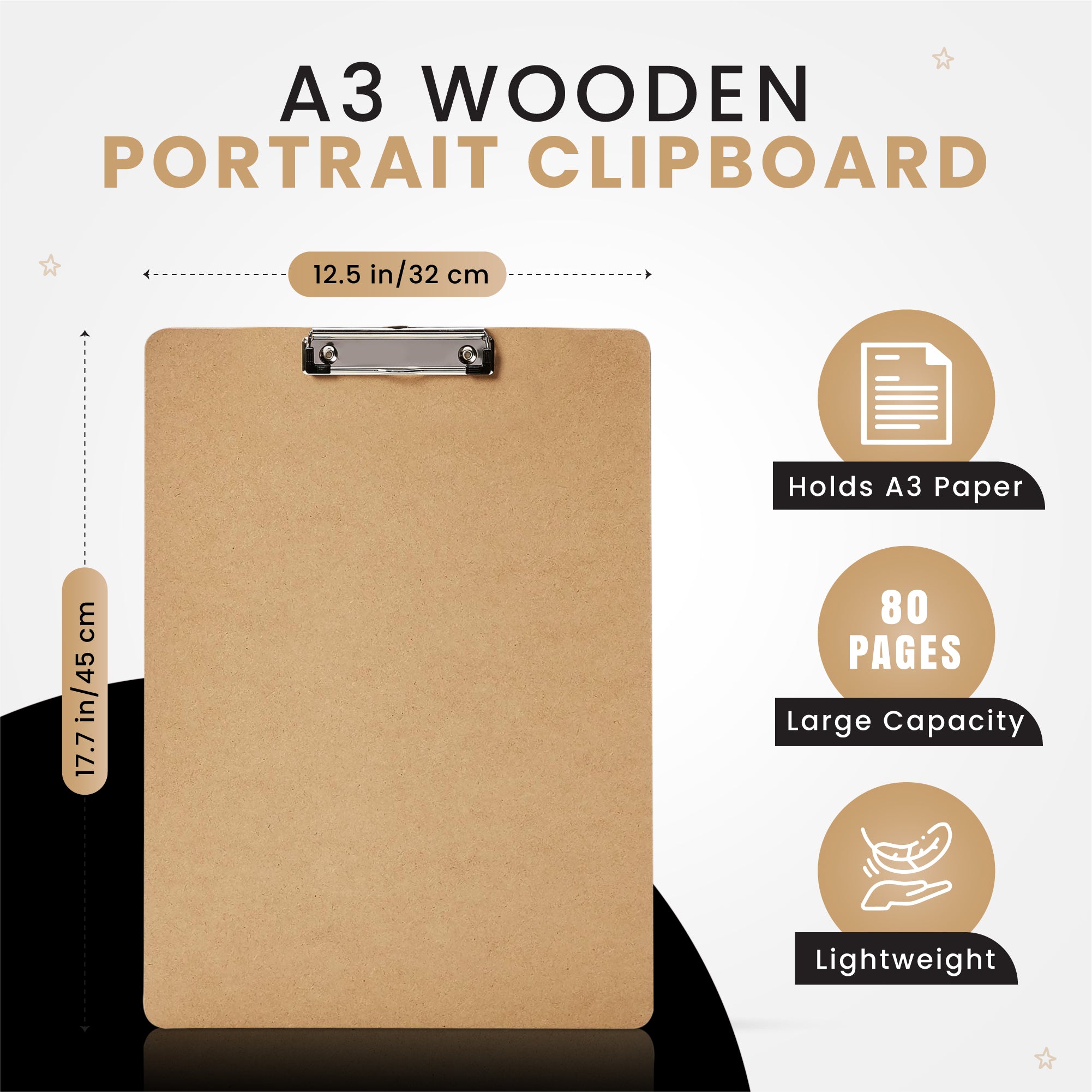 A3 Wooden Portrait Clipboard by Janrax
