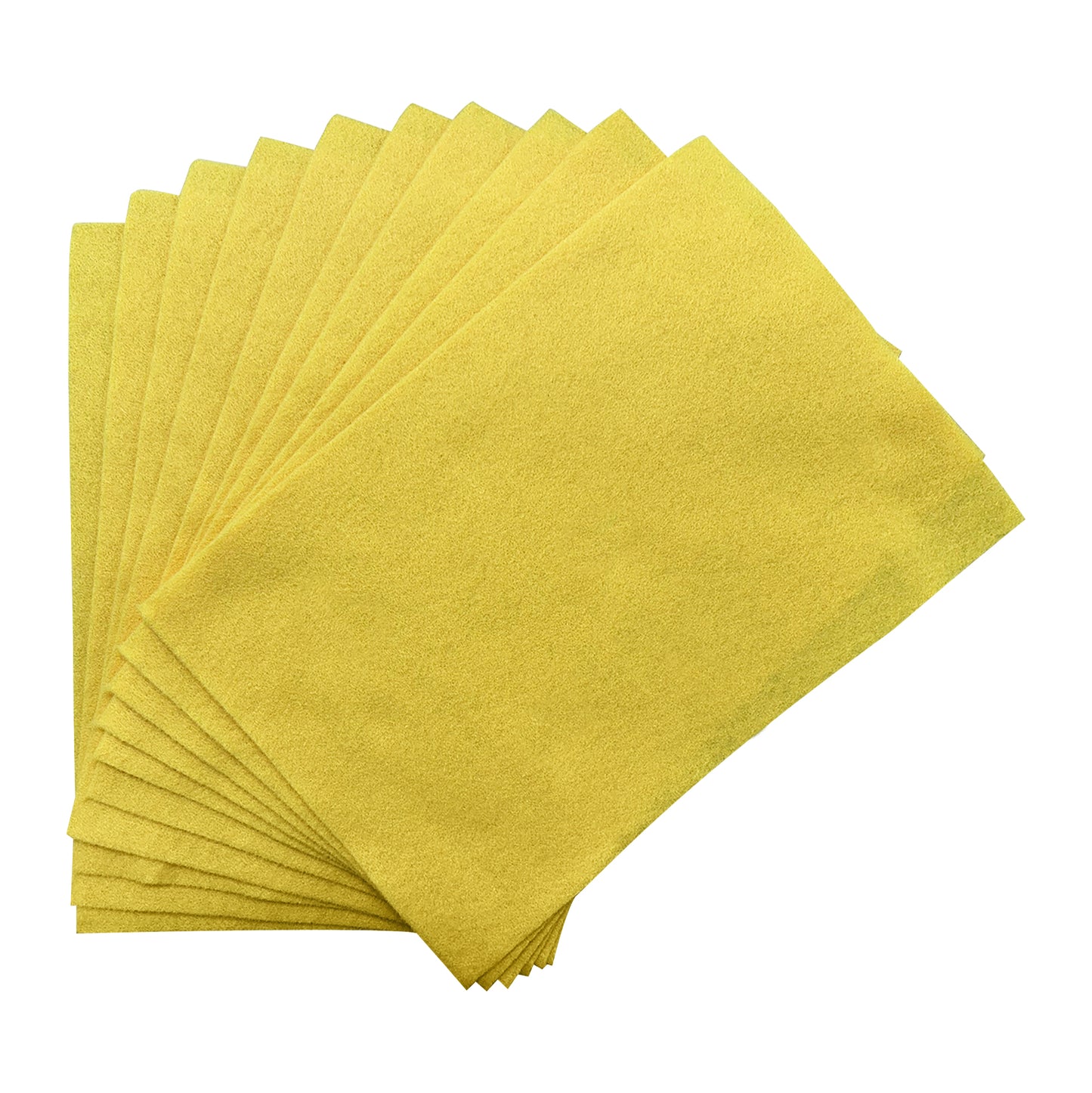 Pack of 10 A4 Yellow Coloured Felt 180gsm Sheets