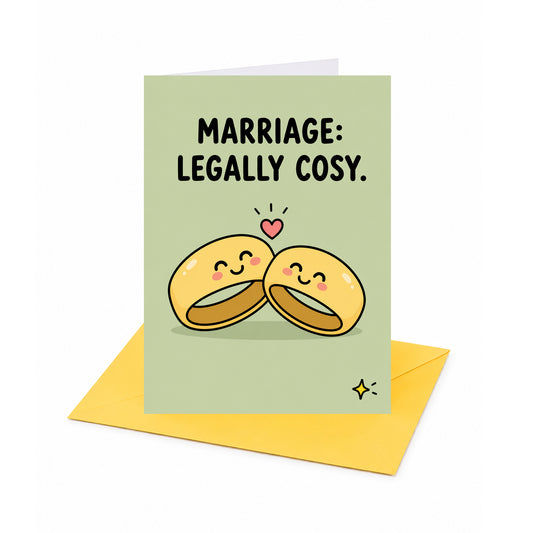 Marriage: Legally Cosy Wedding Card