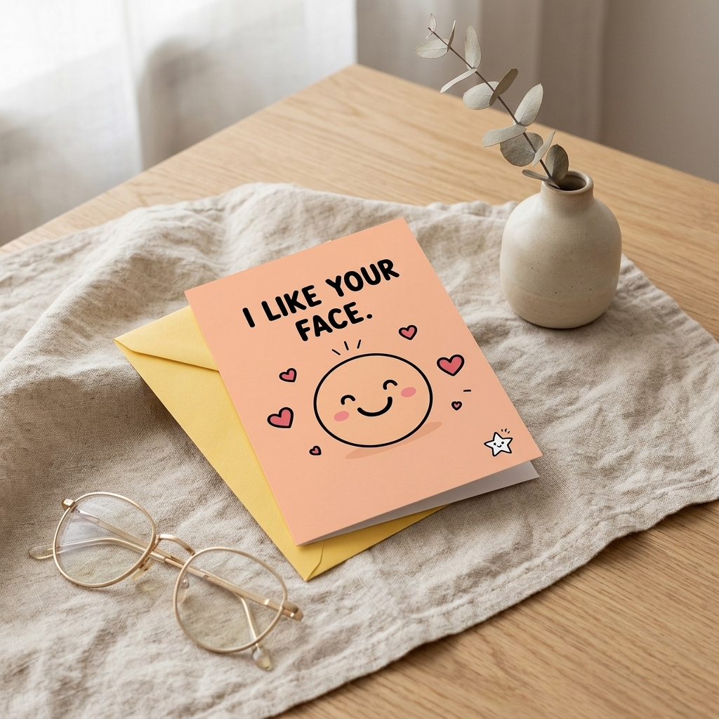 I Like Your Face Open Greeting Card