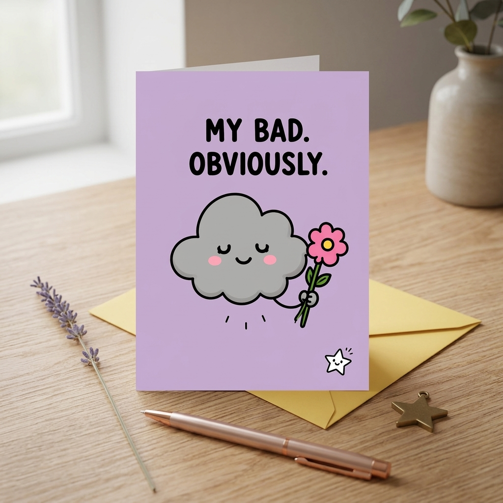 My Bad Obviously Sorry Greeting Card