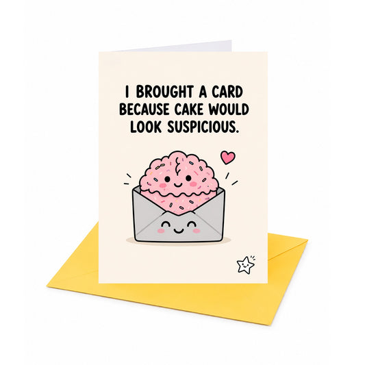 Envelope Cake Suspicious Humorous Birthday Card