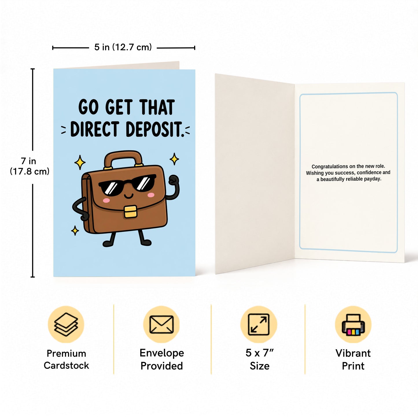 Go Get That Direct Deposit New Job Congratulations Card