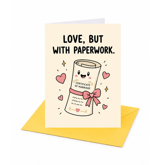 Love But With Paperwork Wedding Congratulations Card