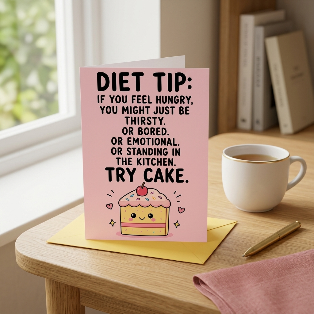 Diet Tip Try Cake Birthday Card