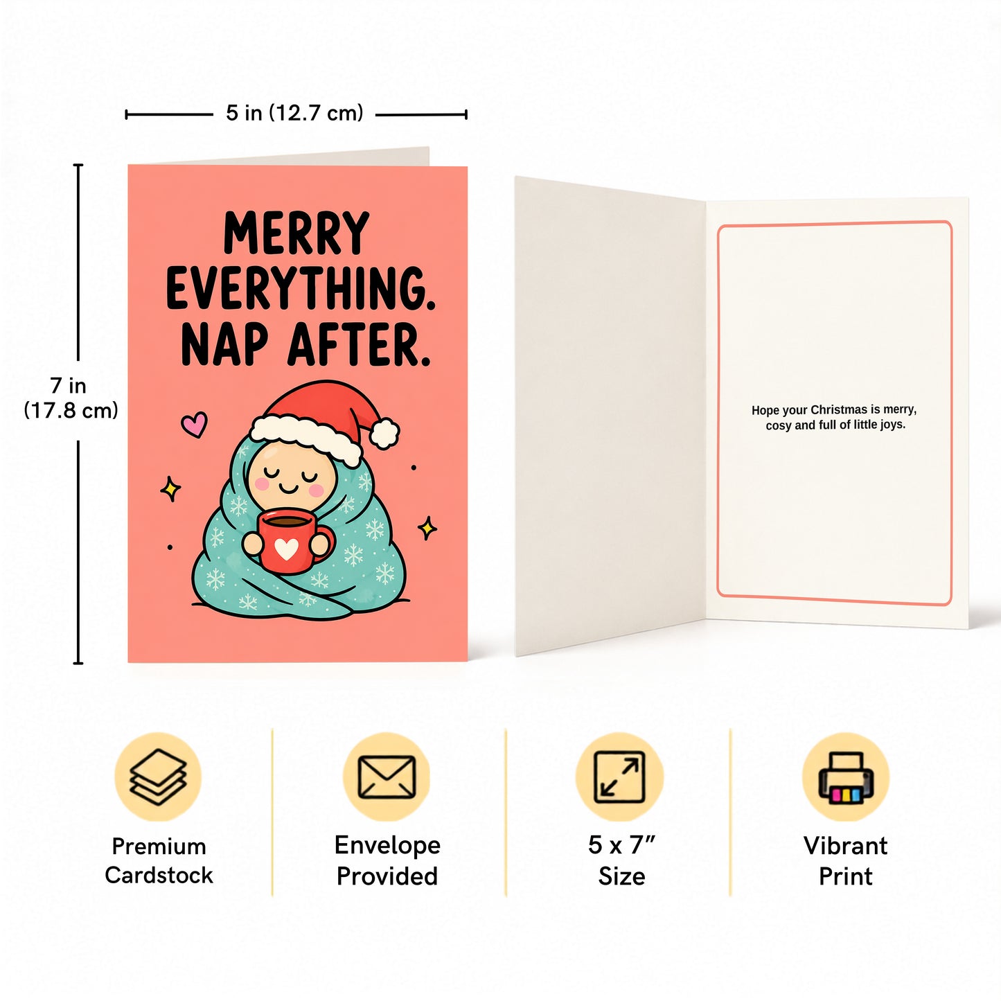 Merry Everything Nap Later Christmas Card