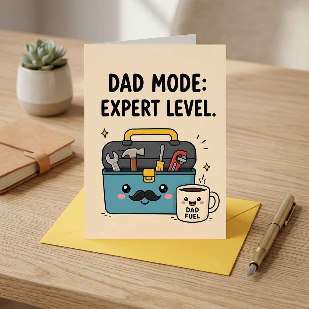 Dad Mode Expert Level Father's Day, Birthday Card