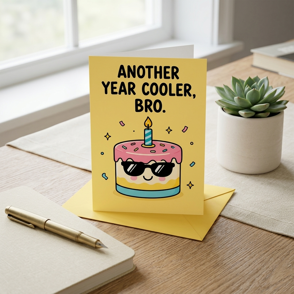 Another Year Cooler Bro, Brother Birthday Card