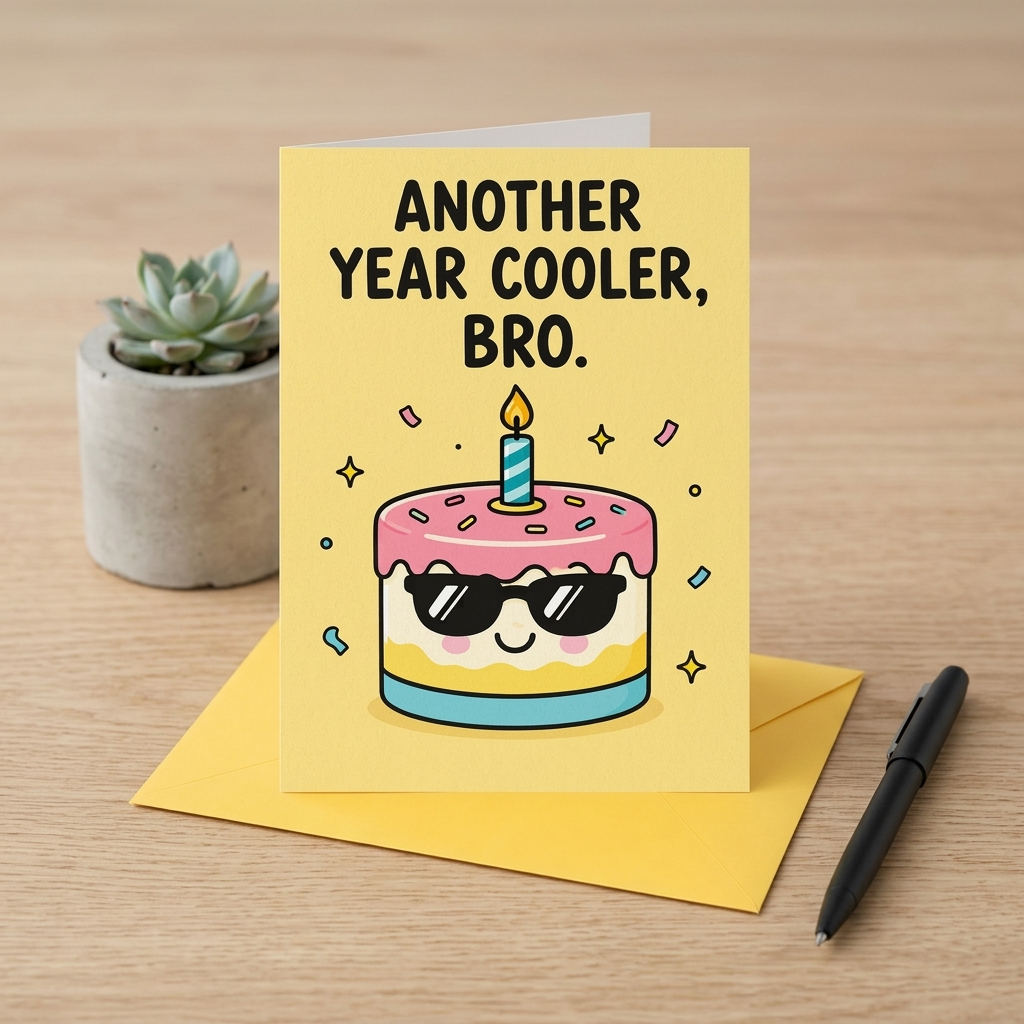 Another Year Cooler Bro, Brother Birthday Card