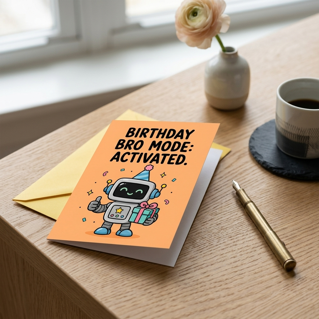 Bro Mode Activated Brother Birthday Card