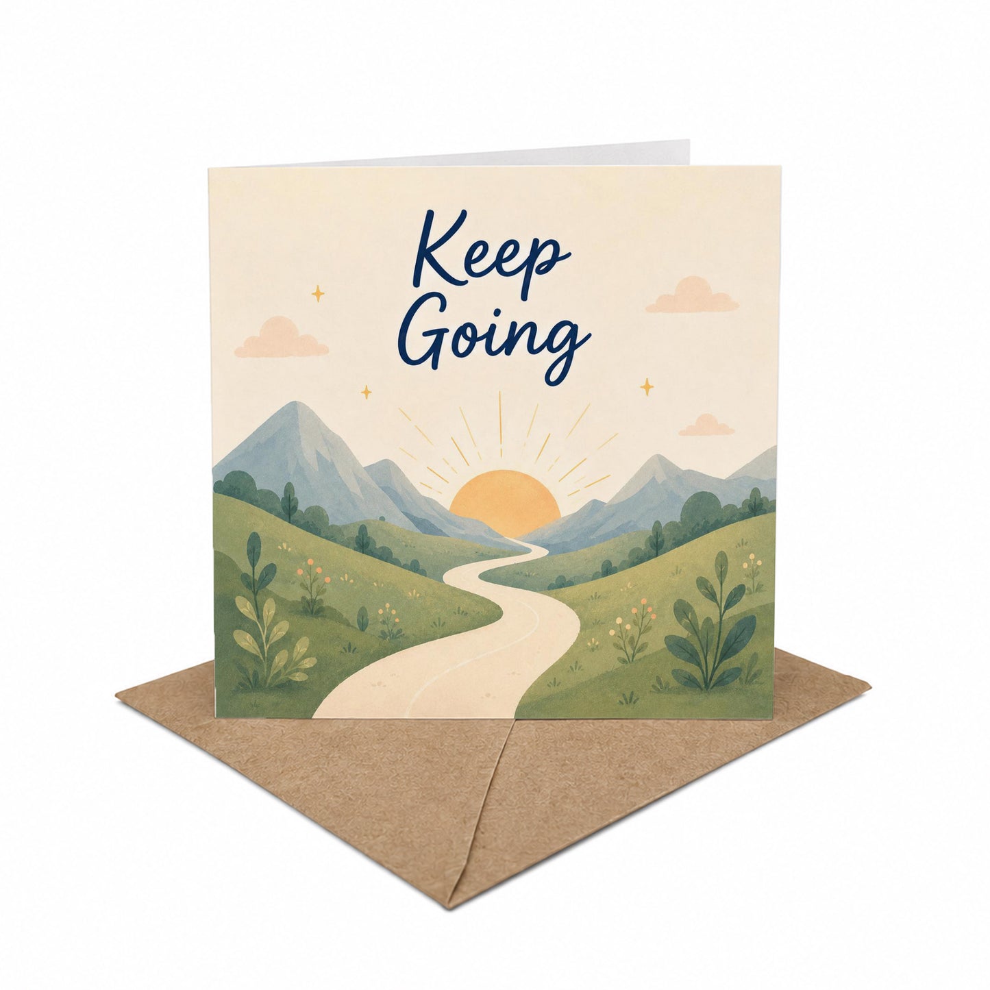 Keep Going Uplifting Progress, Perseverance Inspirational Encouragement Card
