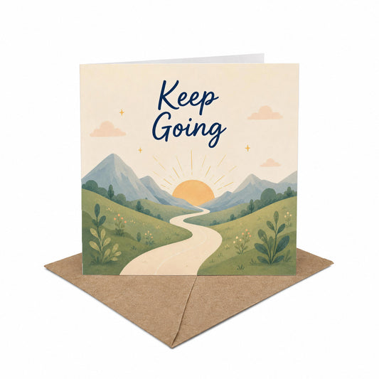 Keep Going Uplifting Progress, Perseverance Inspirational Encouragement Card