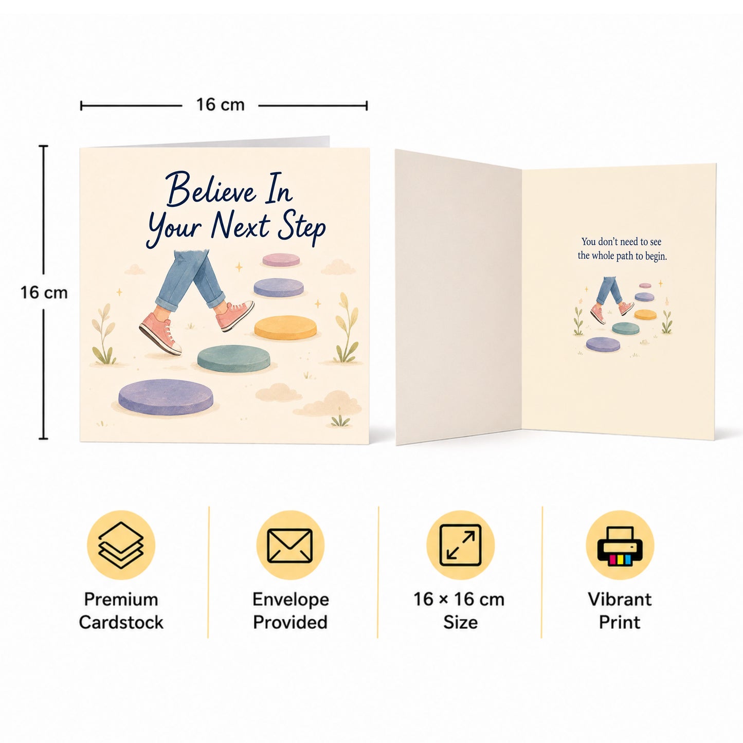Believe In Your Next Step Encouragement Positive Support Inspirational Card