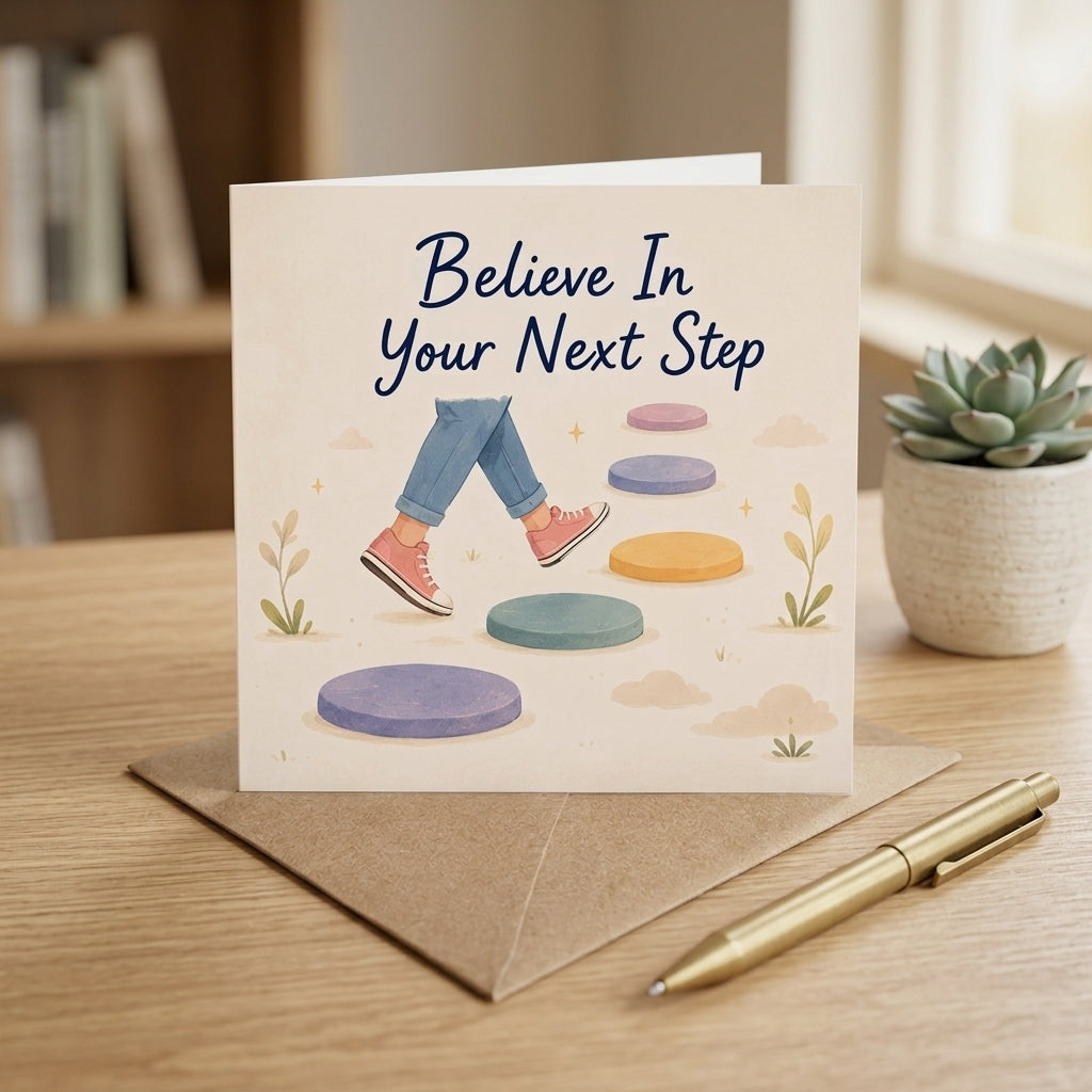 Believe In Your Next Step Encouragement Positive Support Inspirational Card