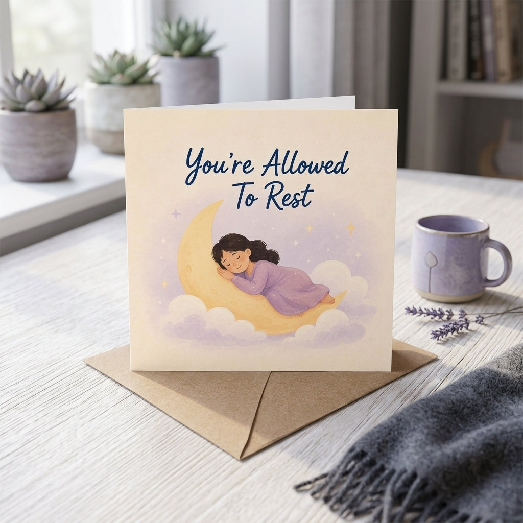 You're Allowed to Rest Encouragement Card Self Care