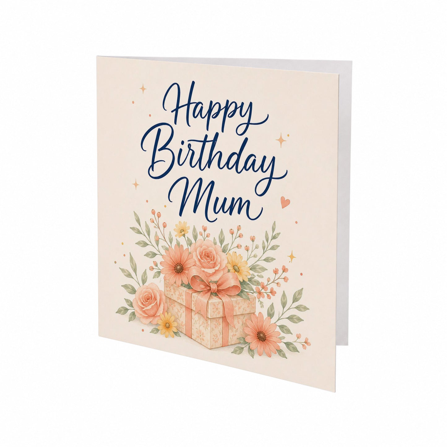 Flowers on Gift Design Mum Birthday Card