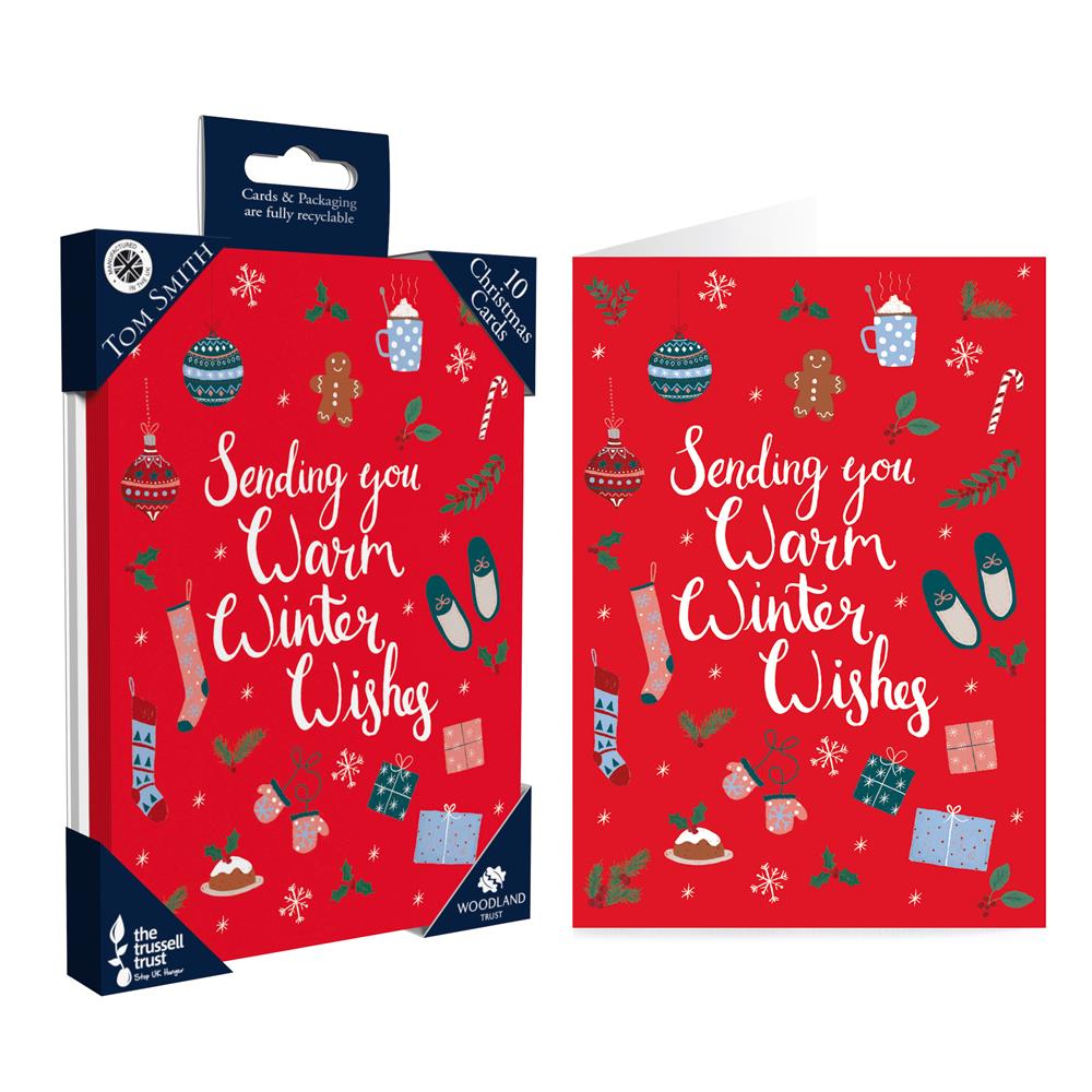 Pack of 10 Luxury UK Cosy Icons Design Christmas Cards