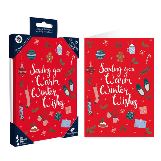 Pack of 10 Luxury UK Cosy Icons Design Christmas Cards