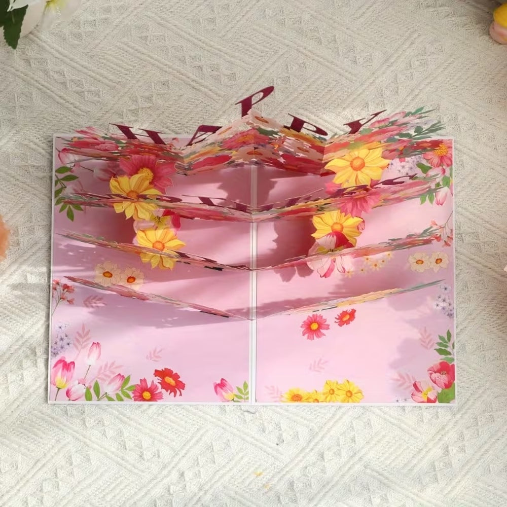 Festive Flower Bouquet 3D Pop Up Mother's Day Card