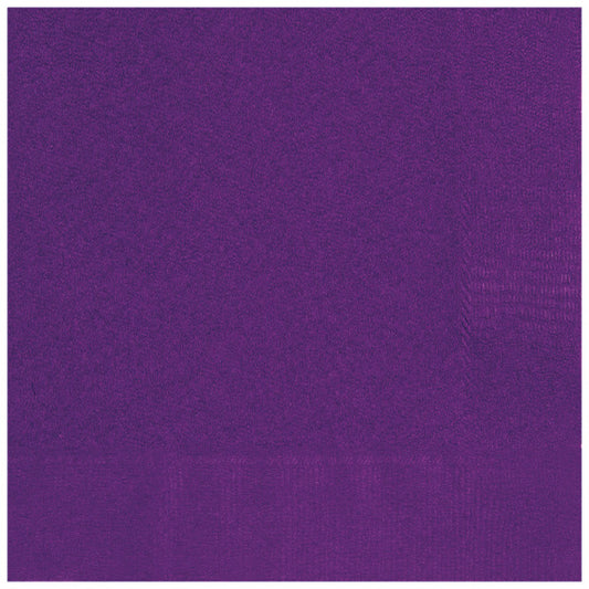 Pack of 20 Deep Purple Solid Beverage Napkins
