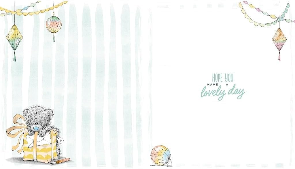 Bear Wrapping Gift Birthday Card 