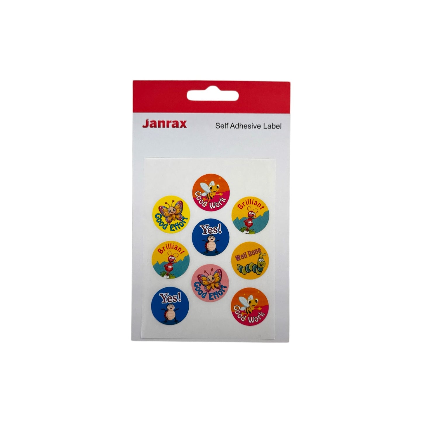 Pack of 324 Motivational Bugs 24mm Round Self-Adhesive Labels