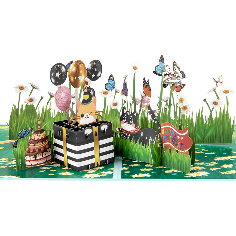 Meowgical Moments 3D Cat Pop Up Birthday Card