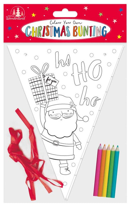 Colour Your Own Christmas Bunting