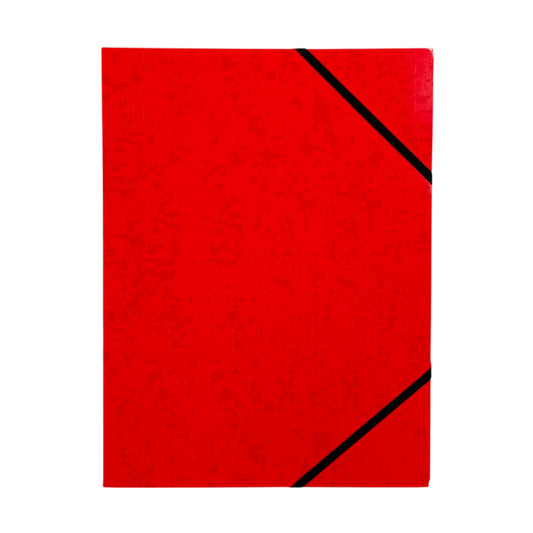 A4 Red Card 3 Flap Folder With Elastic Closure