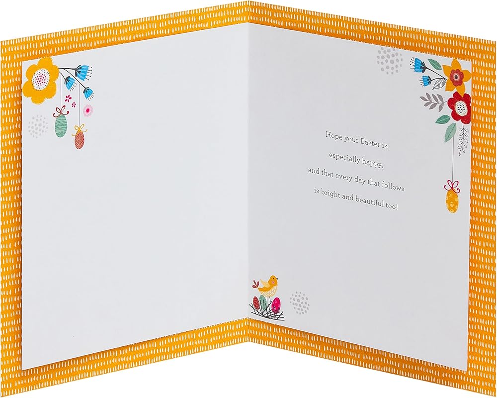 Floral with Chicks & Eggs Design Special Wishes Easter Card