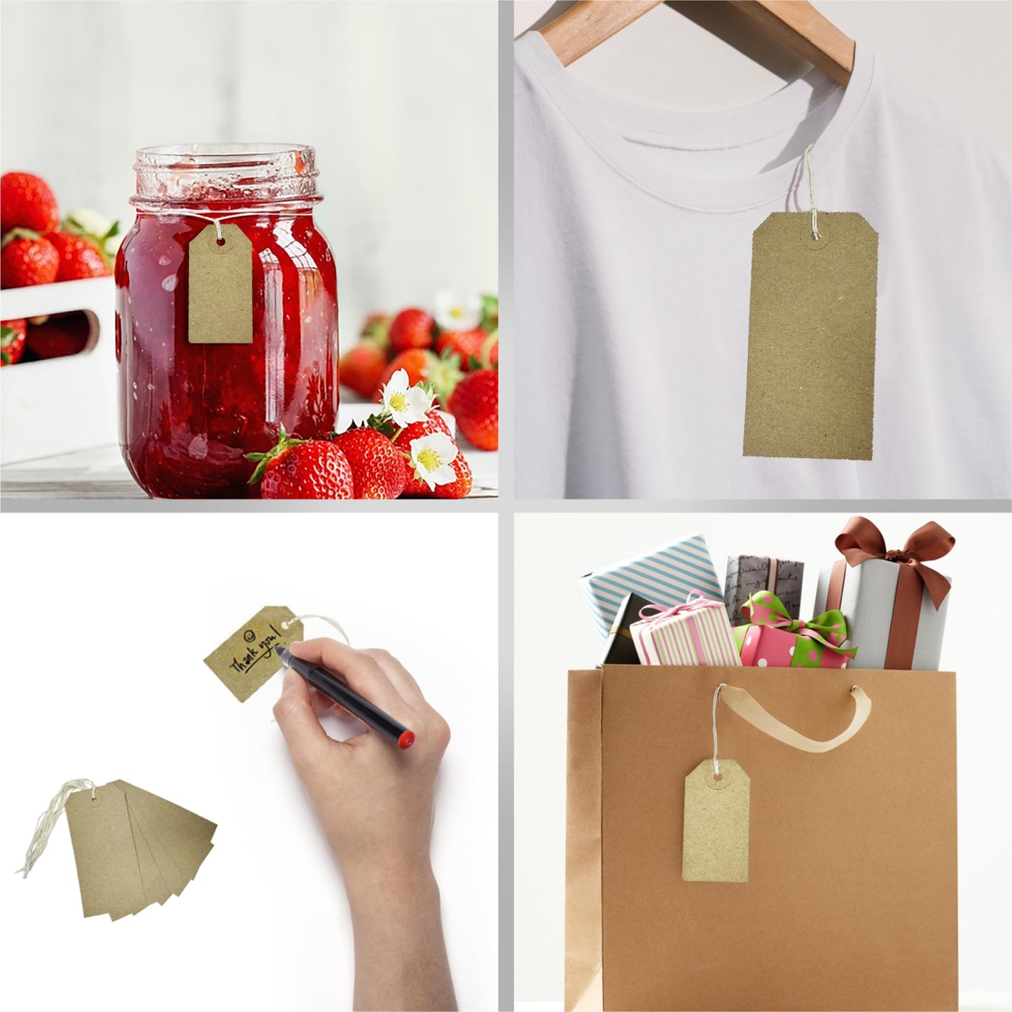 Pack of 50 Brown Buff Strung Tags 134mm x 67mm