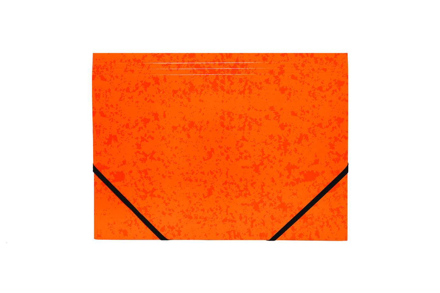 Pack of 12 A4 Orange Card 3 Flap Folders With Elastic Closure
