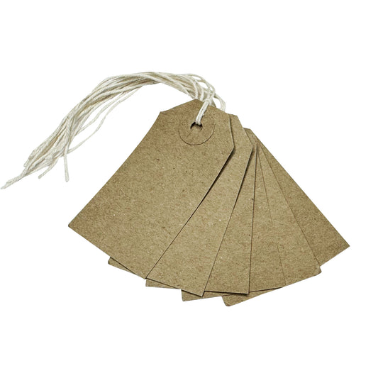 Pack of 250 Brown Buff Strung Tags 54mm x 30mm