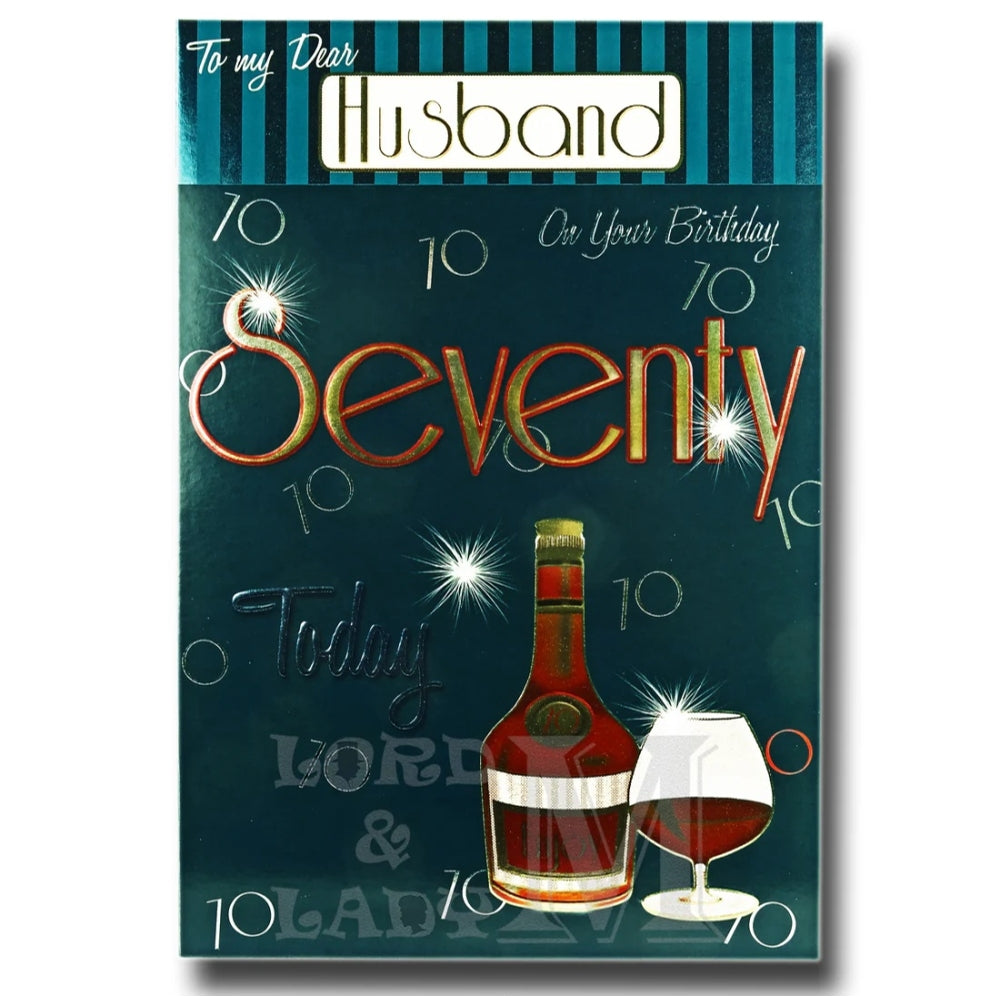 To My Dear Husband 70th Birthday Sparkling Greeting Card