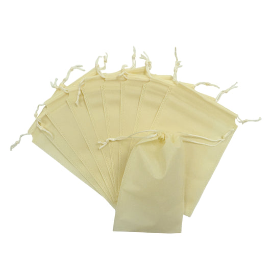 Pack of 25 Ivory Coloured 25x16cm Non-Woven Drawstring Bags