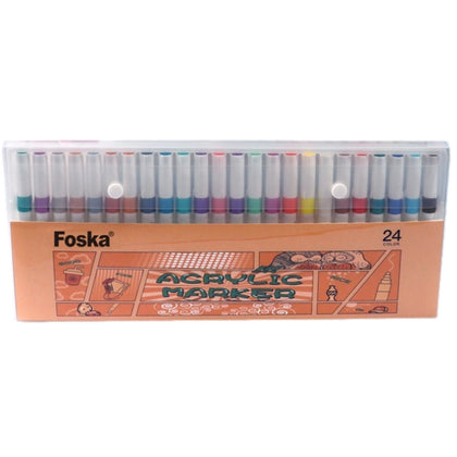 Wallet of 24 Assorted Colour Acrylic Marker Pens