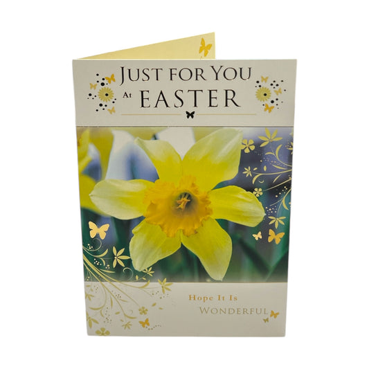 Just For You Photographic Daffodils Design Easter Card