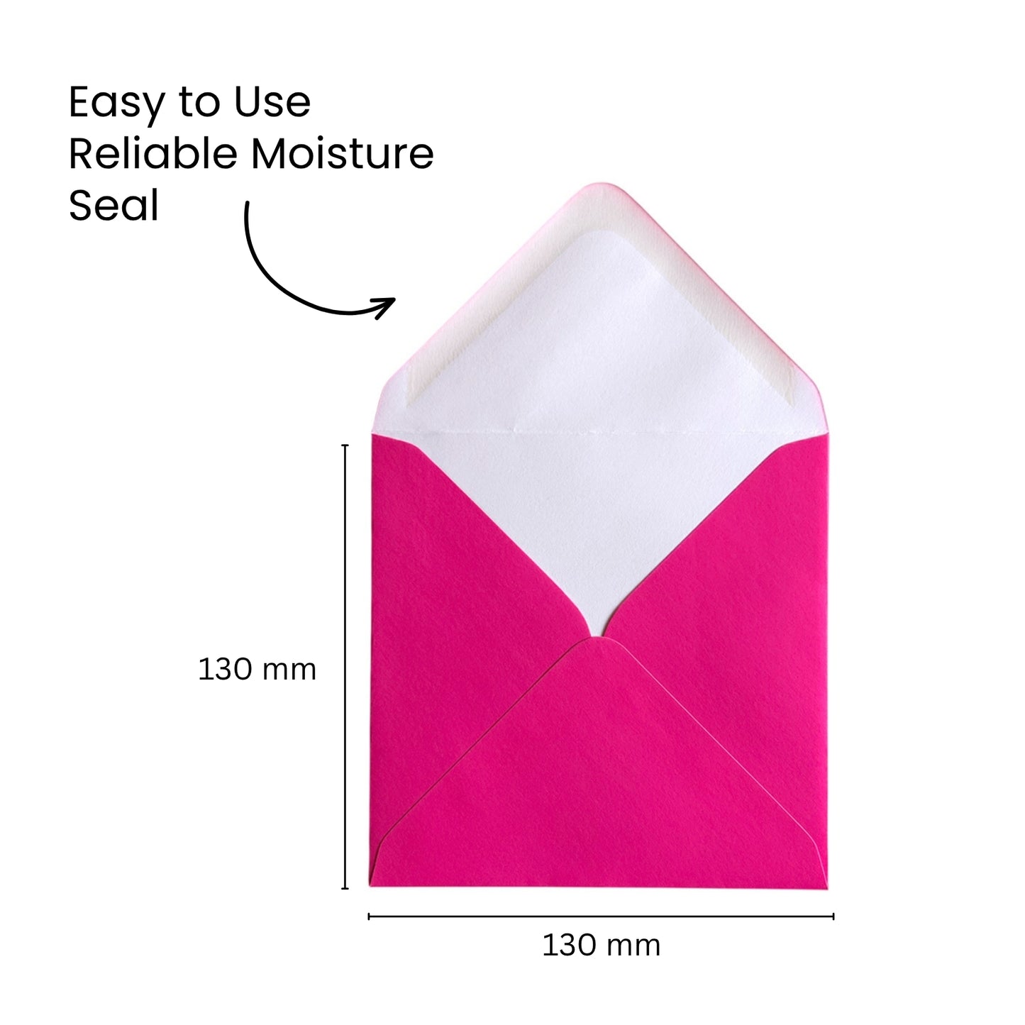 Pack of 500 Vivid Coral Pink 130x130mm Gummed Envelopes