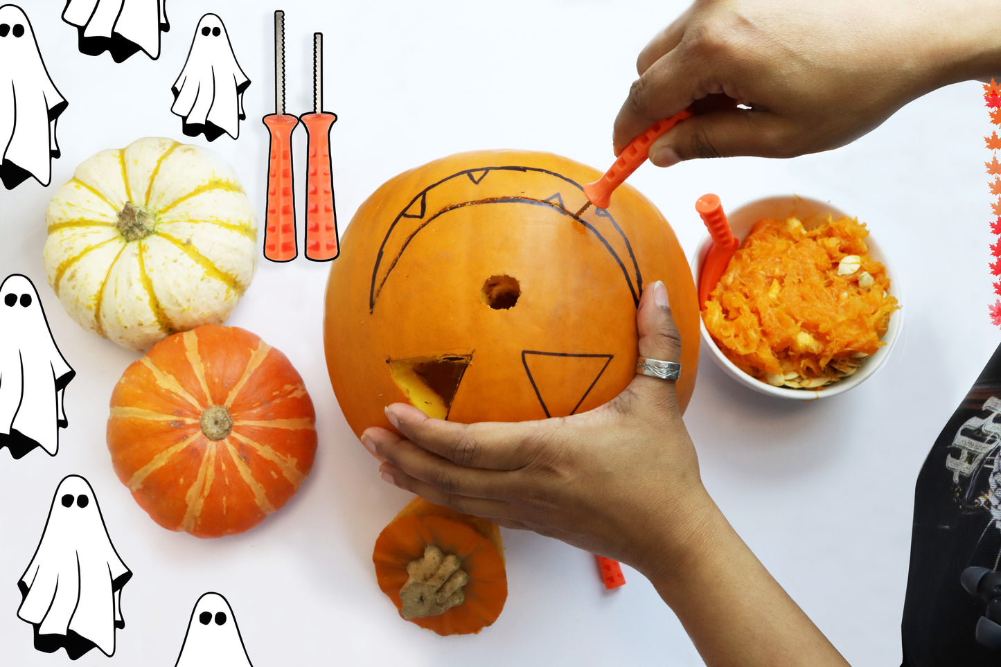 Halloween Pumpkin Carving Kit Tool 5 Pcs Set