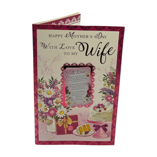 With Love to My Wife Floral Design Keepsake Mother's Day Boxed Card