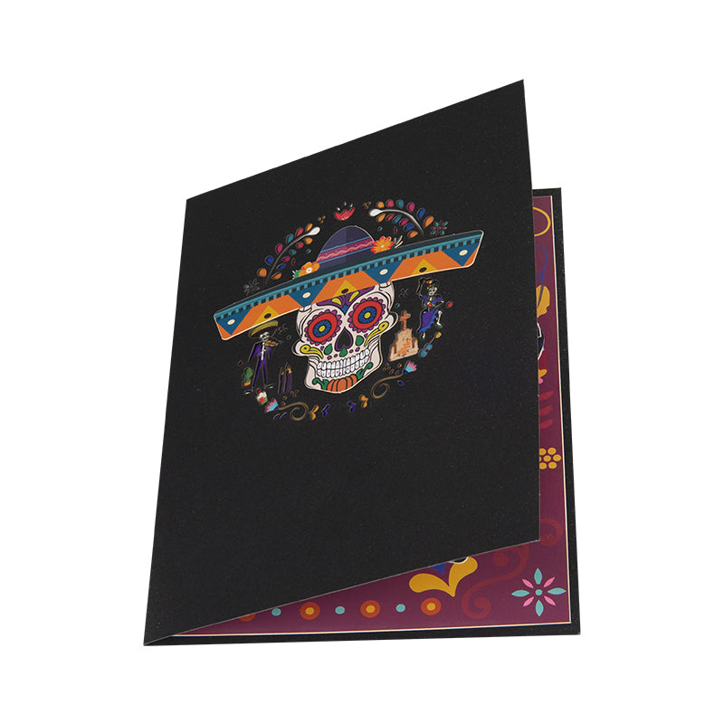 Dance of Spirits Sugar Skull Celebration 3D Pop Up Halloween Card