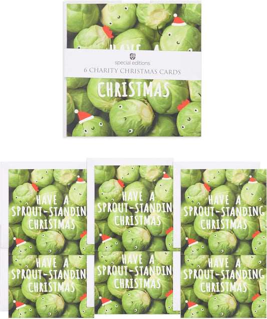 Multipack of 6 Smiley Sprouts Design Charity Christmas Cards