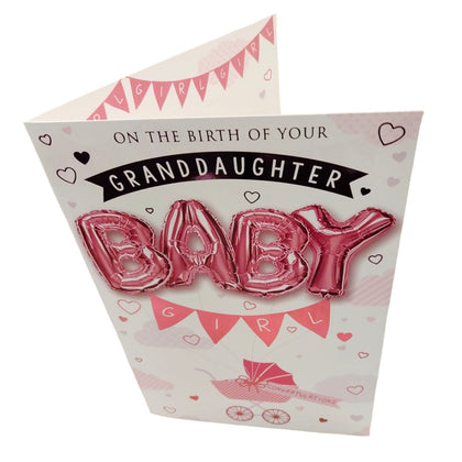 On The Birth of Your Granddaughter Balloon Boutique Greeting Card