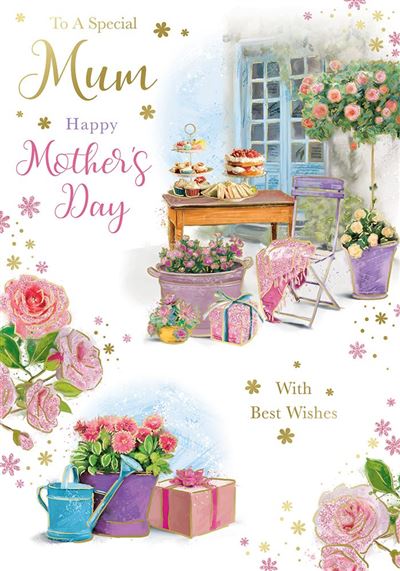 To A Special Mum Garden Scene Design Mother's Day Card
