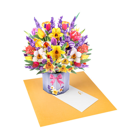 Lavender Breeze Spring Bouquet 3D Pop Up Greeting Card - Valentine’s Day Anniversary Birthday Mother's Day
