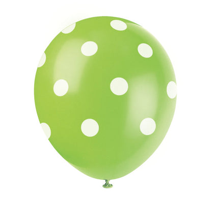 Pack of 6 Lime Green Dots 12