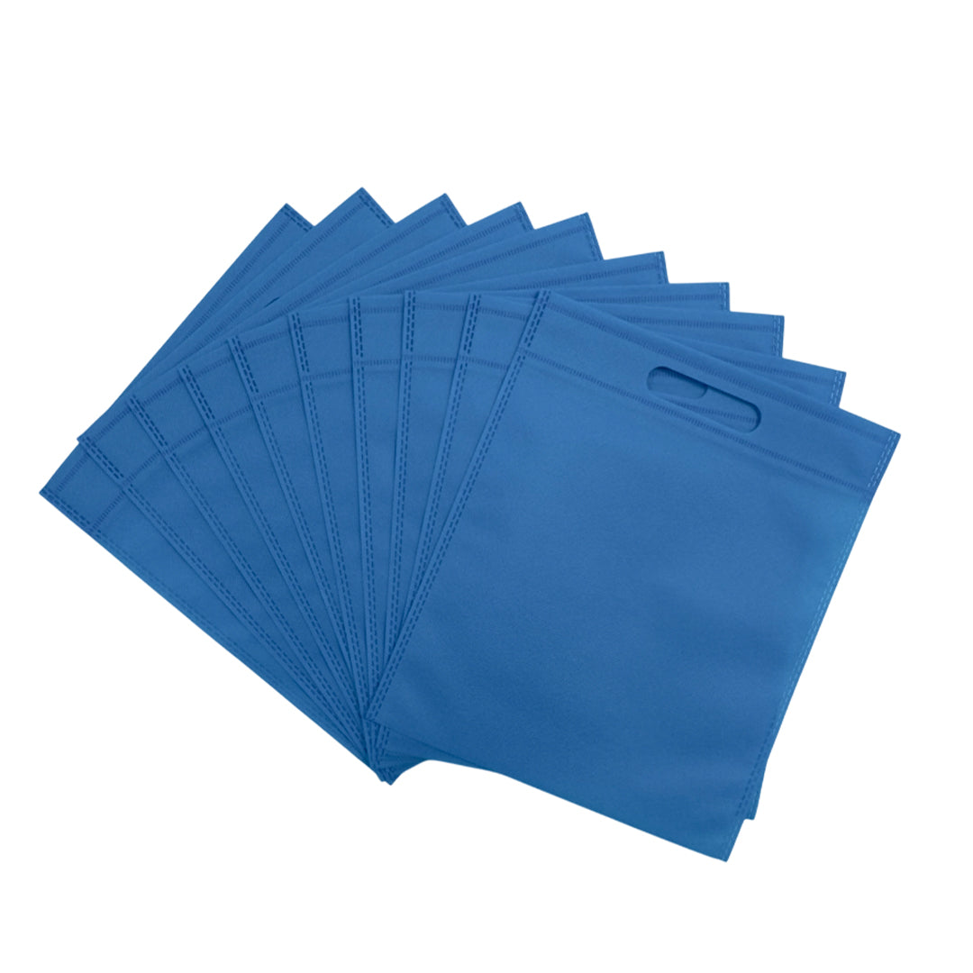 Pack of 25 Light Blue Coloured 30x25cm Non-Woven Patch Handle Bags ...