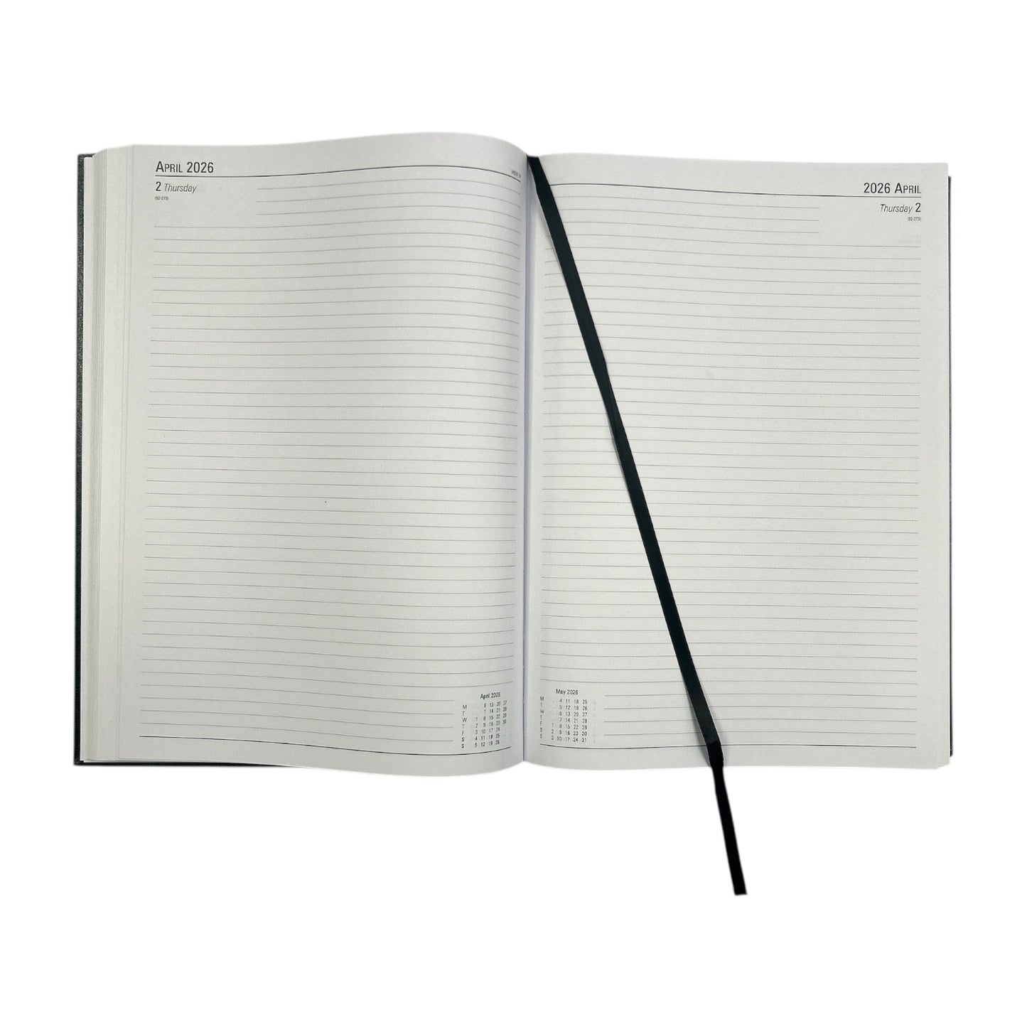 Janrax 2026 A4 2 Pages Per Day Black Desk Diary