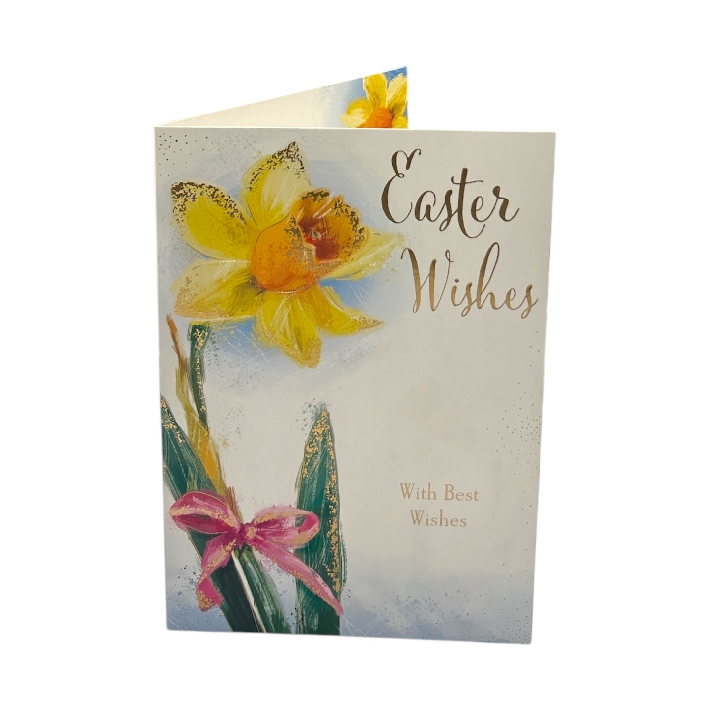 With Best Wishes Beautiful Yellow Tulip Flower Design Easter Card