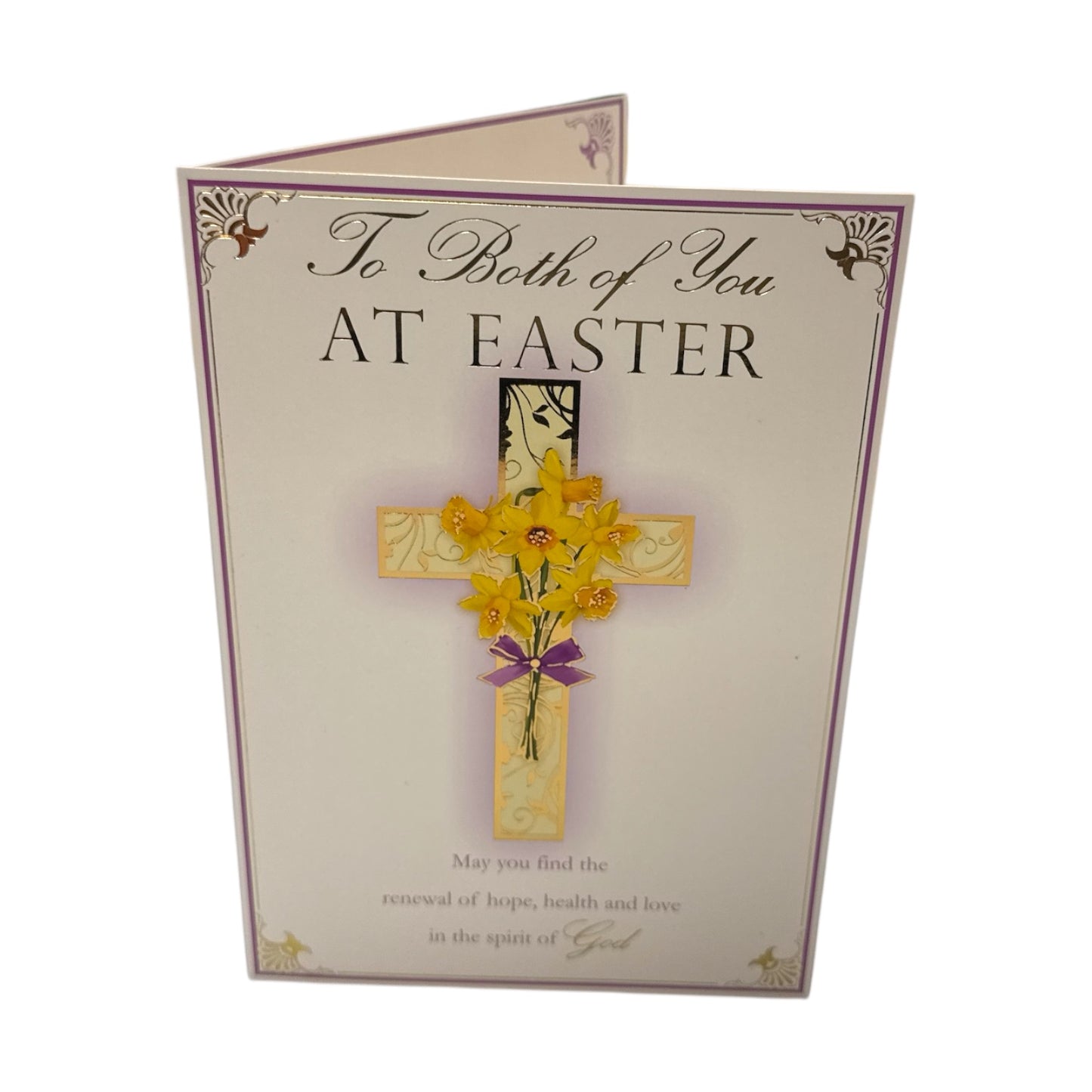 To Both Of You Yellow Floral Cross Design Easter Card